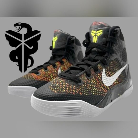 Nike Other - Nike Kobe IX Elite Youth 7Y Black And Metallic Basketball Silver Baseball Shoes
